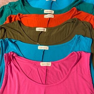 Larace 6-pack Woman’s plus size tunics. Comfy stretchy. Like new!